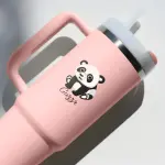 Guzzr 40oz Insulated Stainless Steel Tumbler with Straw Lid and Handle- Pink