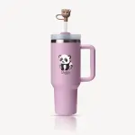 Guzzr 40oz Insulated Stainless Steel Tumbler with Straw Lid and Handle- Purple