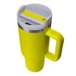 40oz Yellow Tumbler  With Handle, Stainless Steel, Insulated