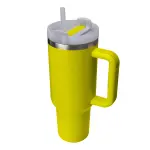 40oz Yellow Tumbler  With Handle, Stainless Steel, Insulated