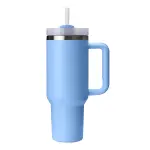 40oz Blue Tumbler With Handle, Stainless Steel, Insulated