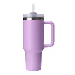 40oz Purple Tumbler With Handle, Stainless Steel, Insulated