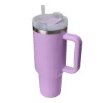 40oz Purple Tumbler With Handle, Stainless Steel, Insulated