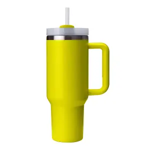 40oz Yellow Tumbler  With Handle, Stainless Steel, Insulated